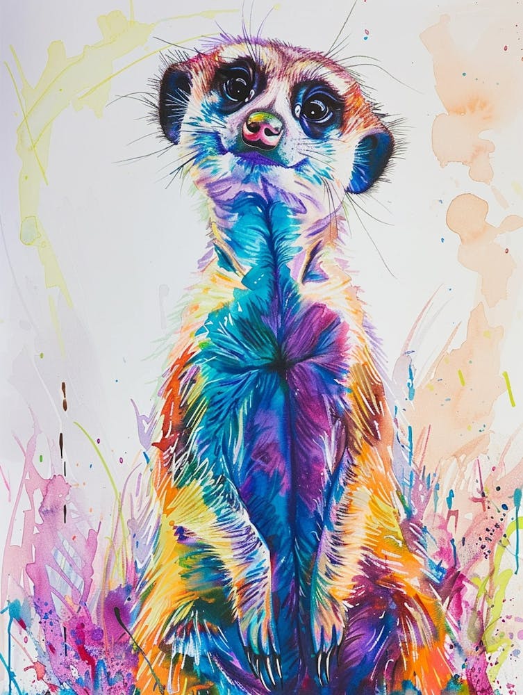 Meerkat Colourful Watercolour 3