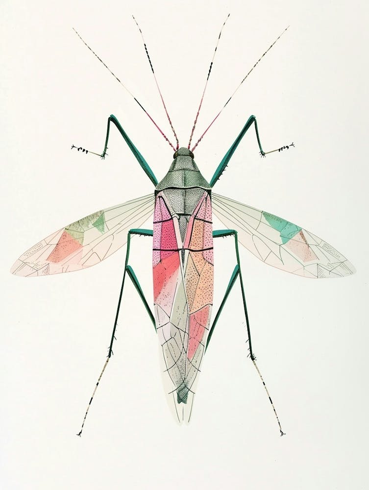 Colourful Insect Illustration Katydid 9