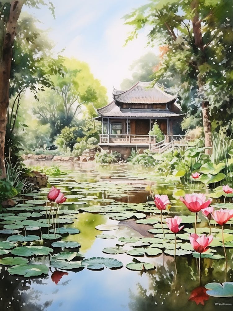 Shanghai Botanical Garden China Watercolour 1