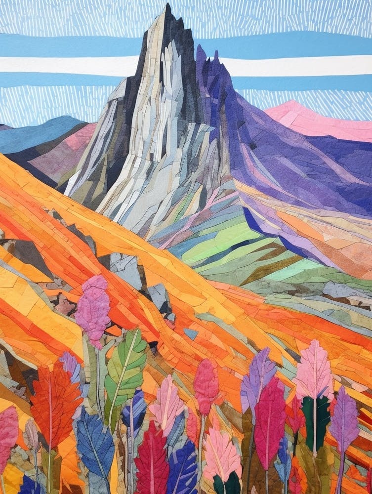 Glyder Fawr Wales 1 Colourful Mountain Illustration