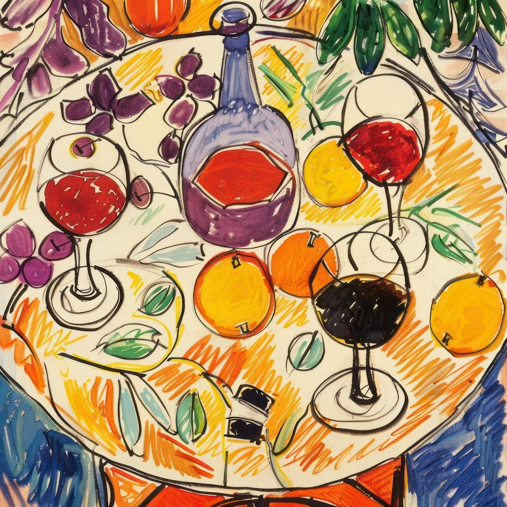 Wine With Friends Matisse Style 1
