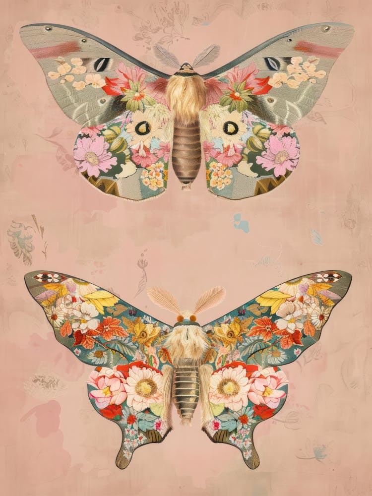 Vintage Butterflies William Morris Style 3
