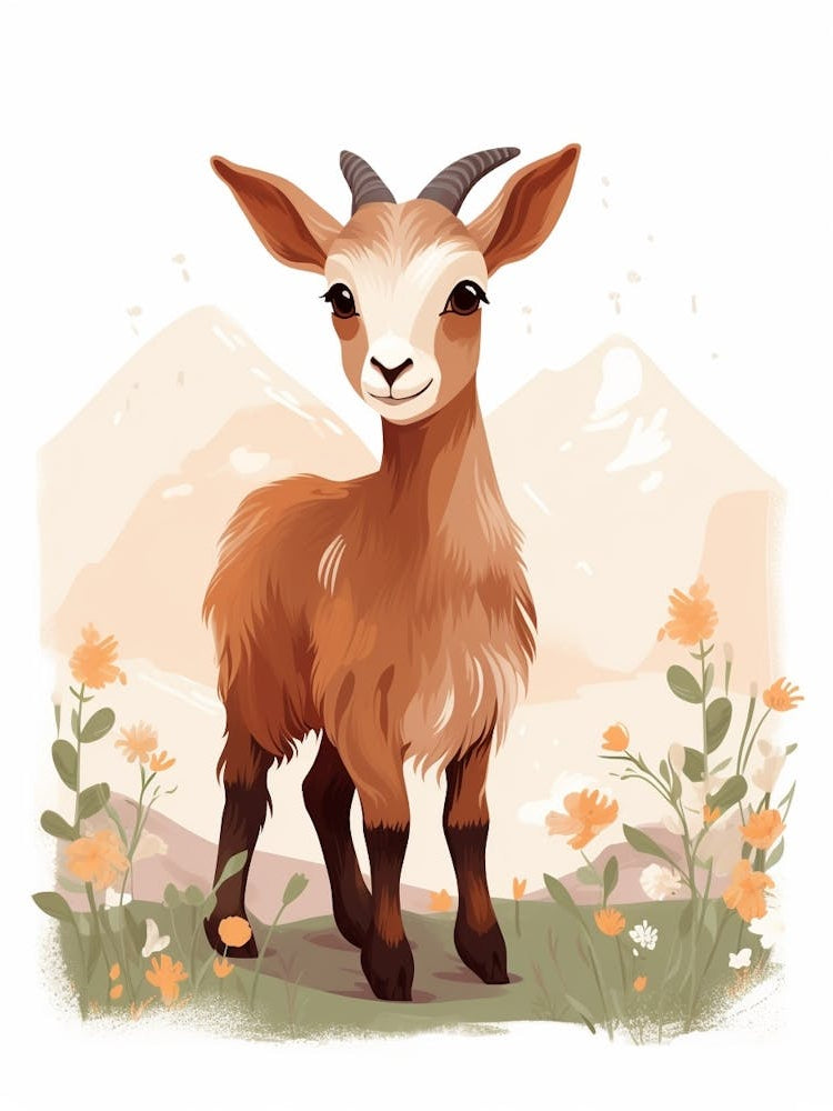 Baby Animal Illustration  Goat 6