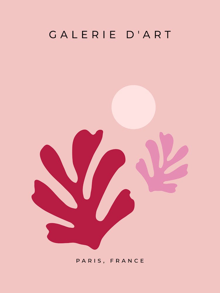 Abstract Cut Outs Leaves Magenta Peach Pink