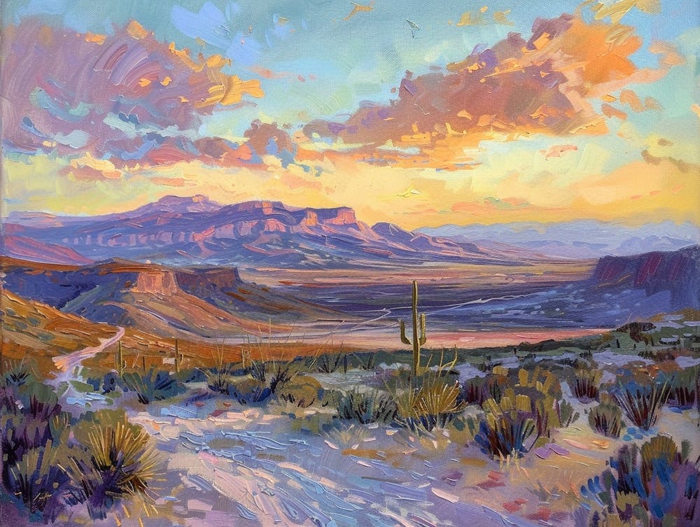 Western Sunset Landscapes Chihuahuan Desert Texas 1