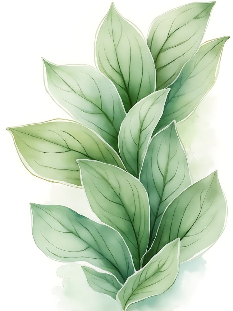 Minimalist Sage Leaf Silhouettes
