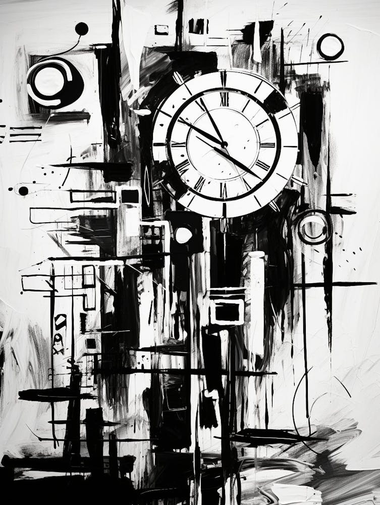 Time Abstract Black And White 5