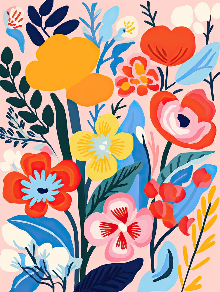 Flowers 21, Matisse style, Floral texture