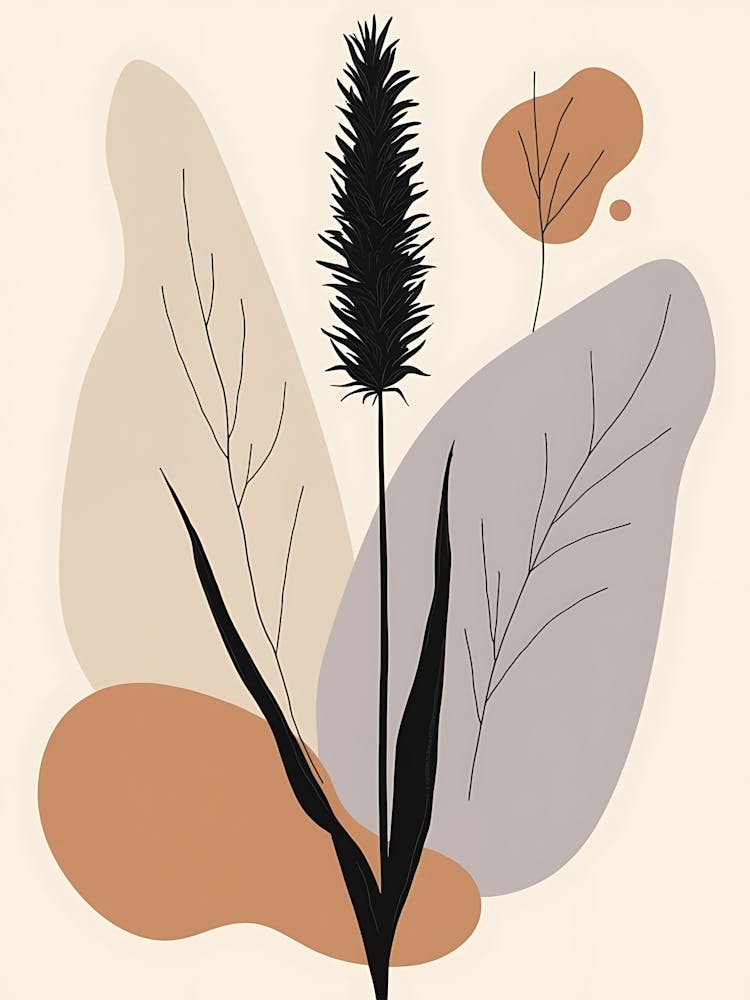 Neutral Botanical Composition with Warm Hues