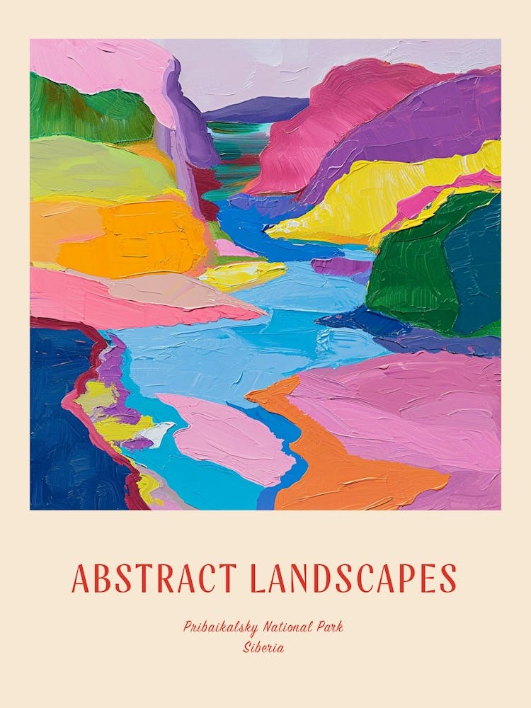 Colourful Abstract Pribaikalsky National Park Siberia 1 Poster