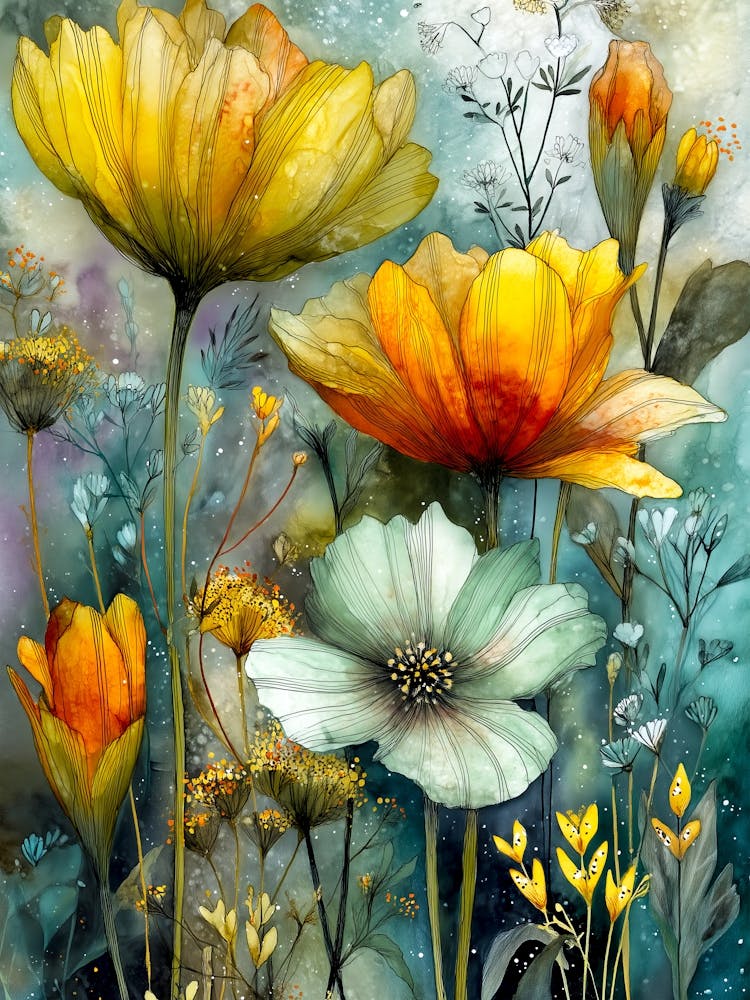 Cosmos nature flora art 1