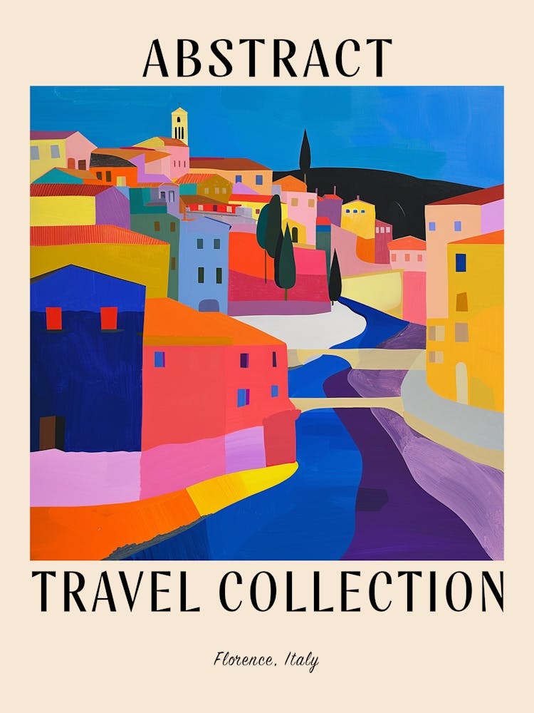 Abstract Travel Collection Poster Florence Italy 1