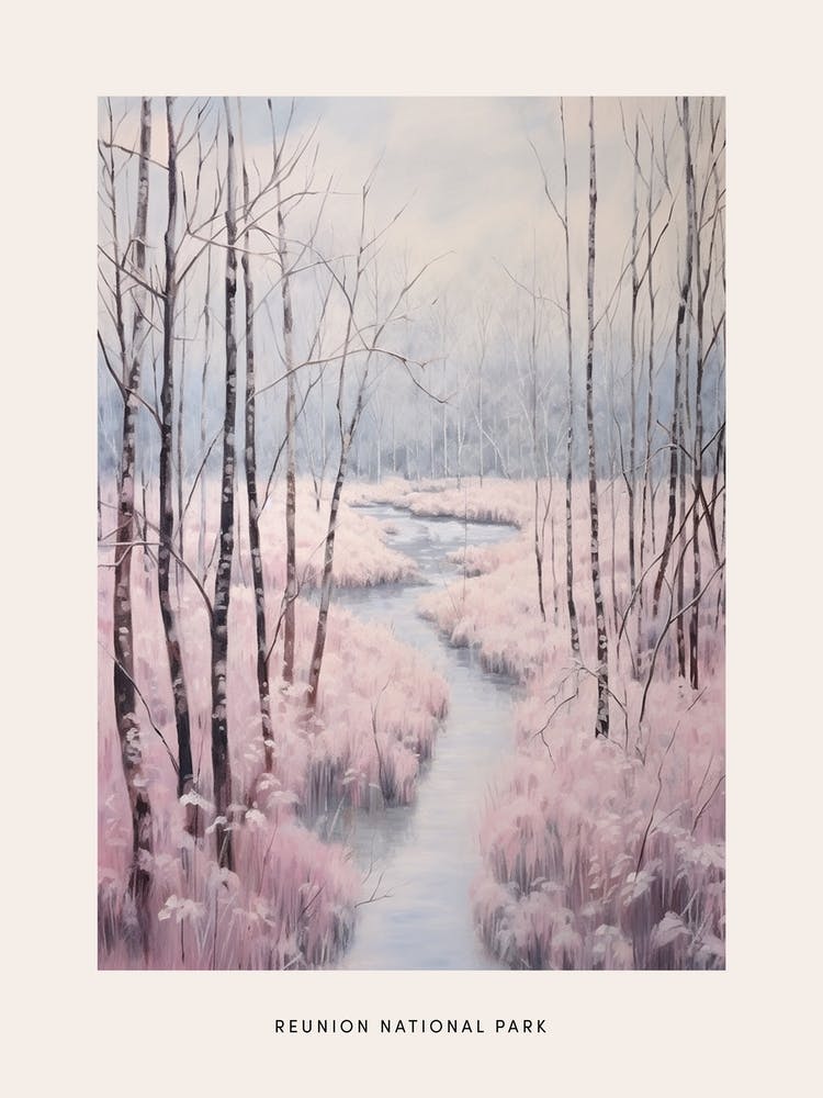 Dreamy Winter National Park Poster  Reunion National Park France 1