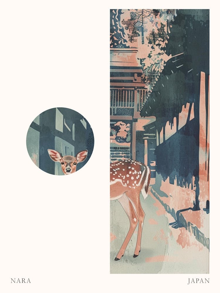 Nara Japan 1 Cut Out Travel Poster