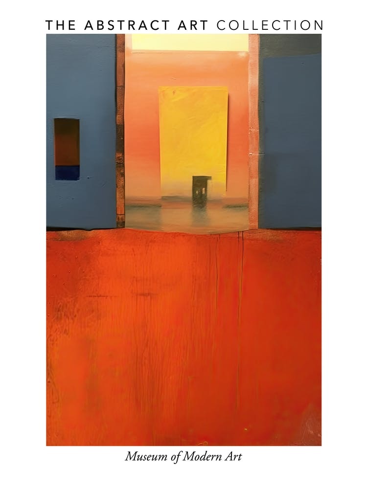 Red And Blue Abstract Painting 1 Exhibition Poster