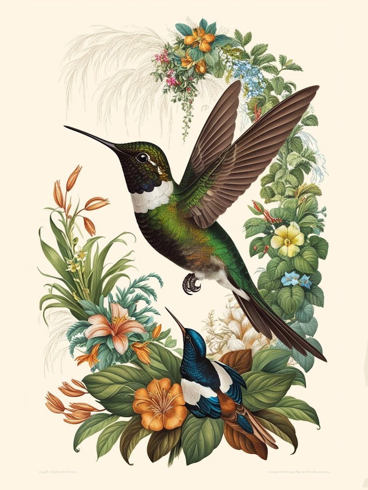 Hummingbird botanical flower beauty 6