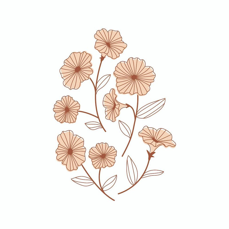 Gold Flowers On A White Background