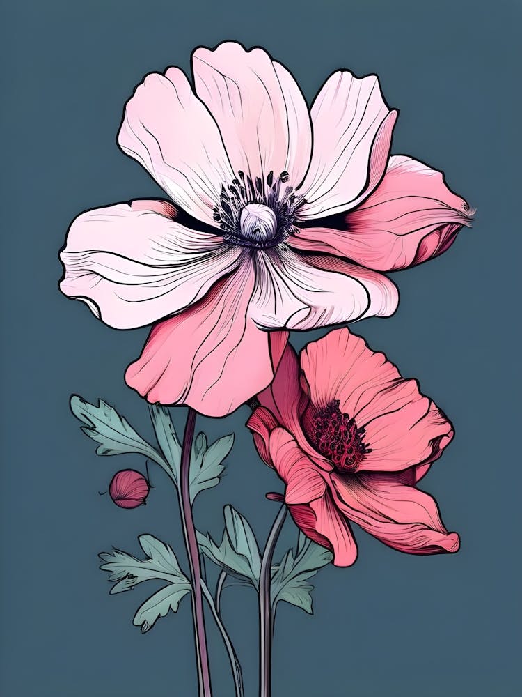 Rosa und weiße Blumen 1