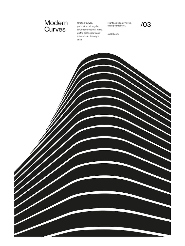 Modern Curves 03, Modern Architecture Design Poster, minimalist interior wall decor