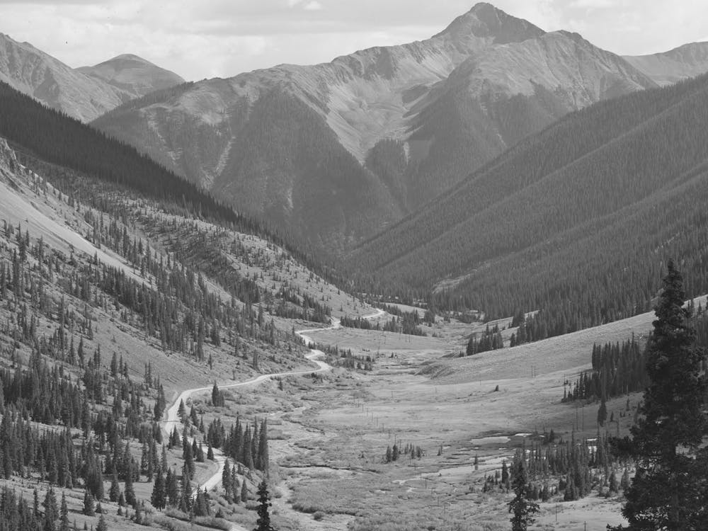 Million Dollar Highway Going Through Mountain Valley Before Entering Silverton San Juan County, Colorado