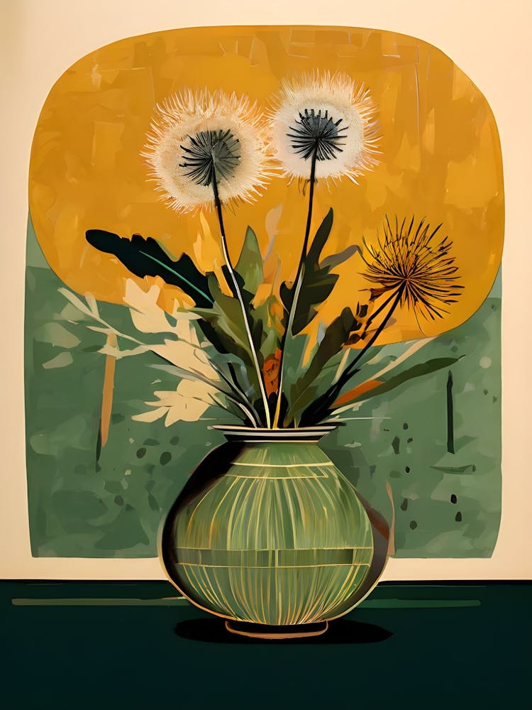 Dandelions In A Vase