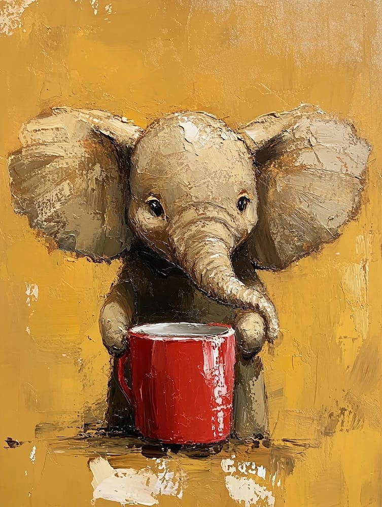Elephant With A Cup Of Tea