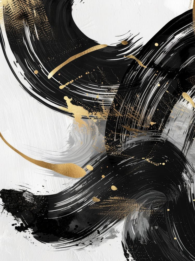 Abstract Black And Gold Canvas Print 16