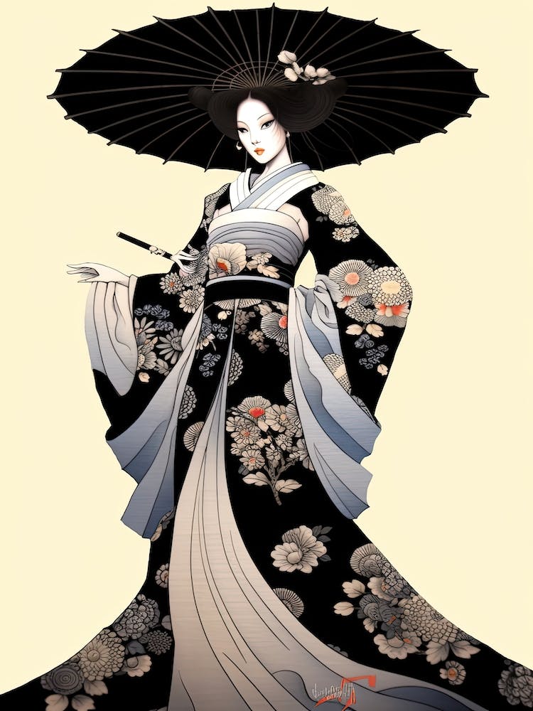 Geisha Art Noveau Style 4