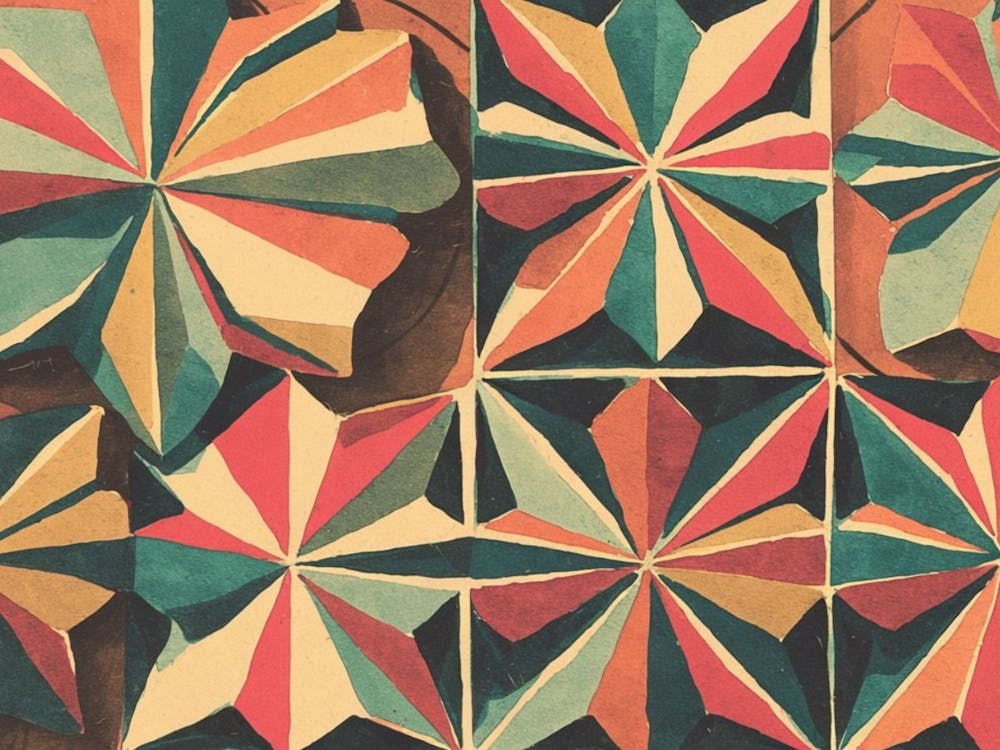 Vintage Starburst Pattern: Abstract Geometric Wall