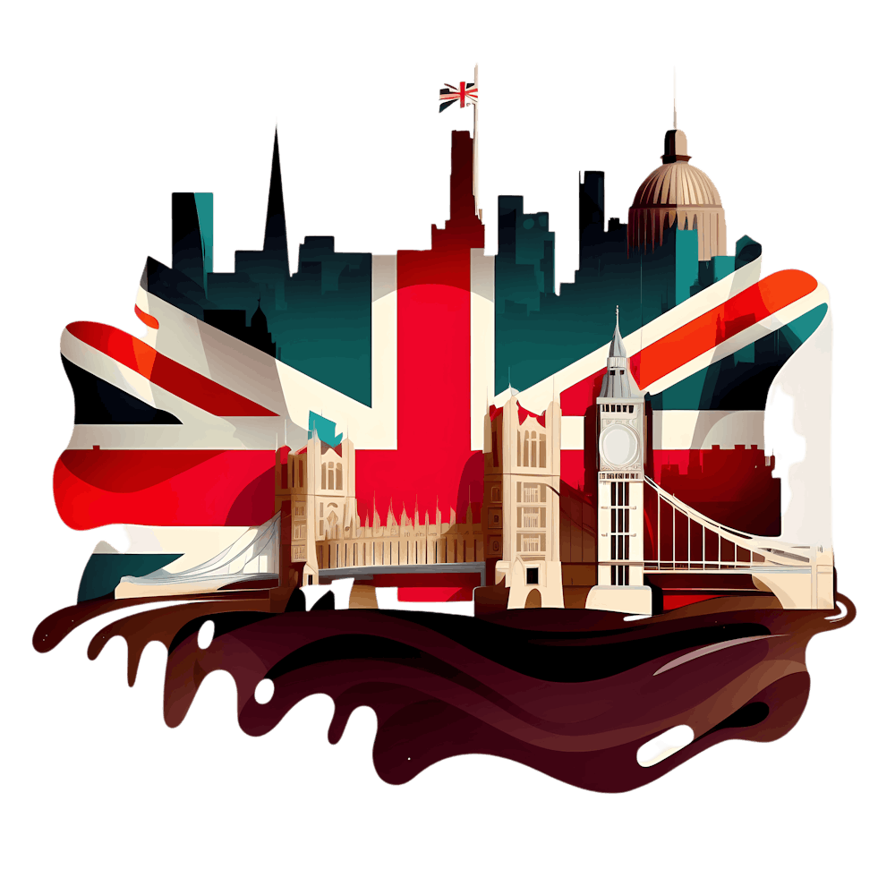 Londres, Pont, Drapeau Britannique Artistique