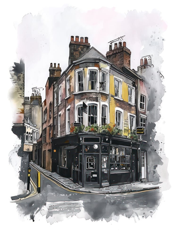 Havering London Borough   Street Watercolour 4