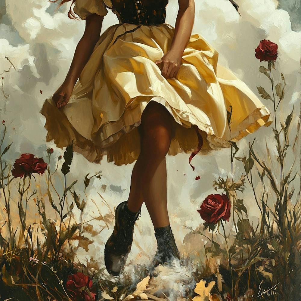 Fille En Robe Jaune