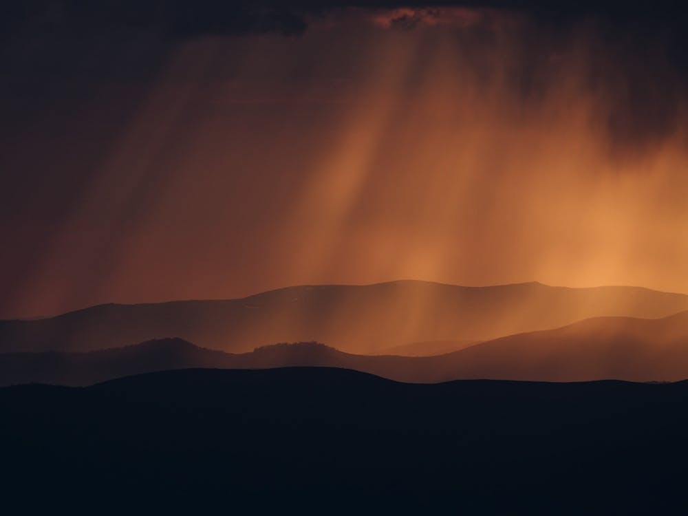 Sunset Over Mountains