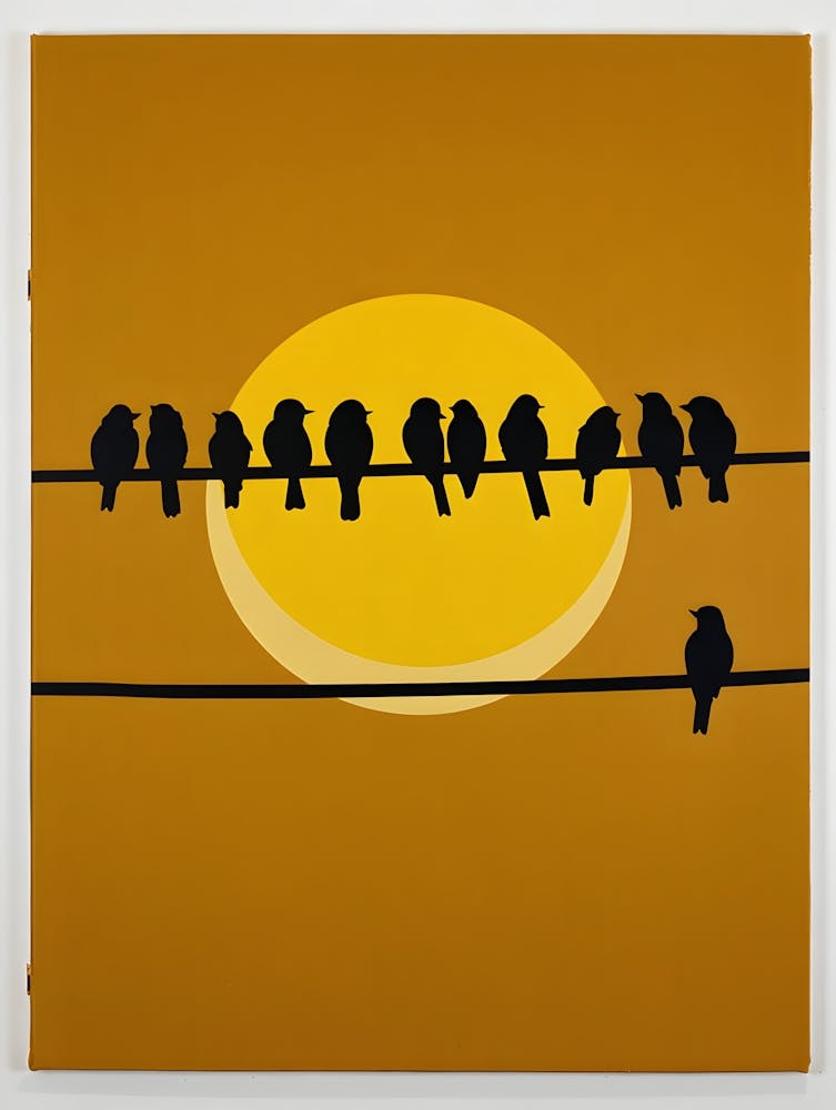 Solitary Bird Under the Golden Sun
