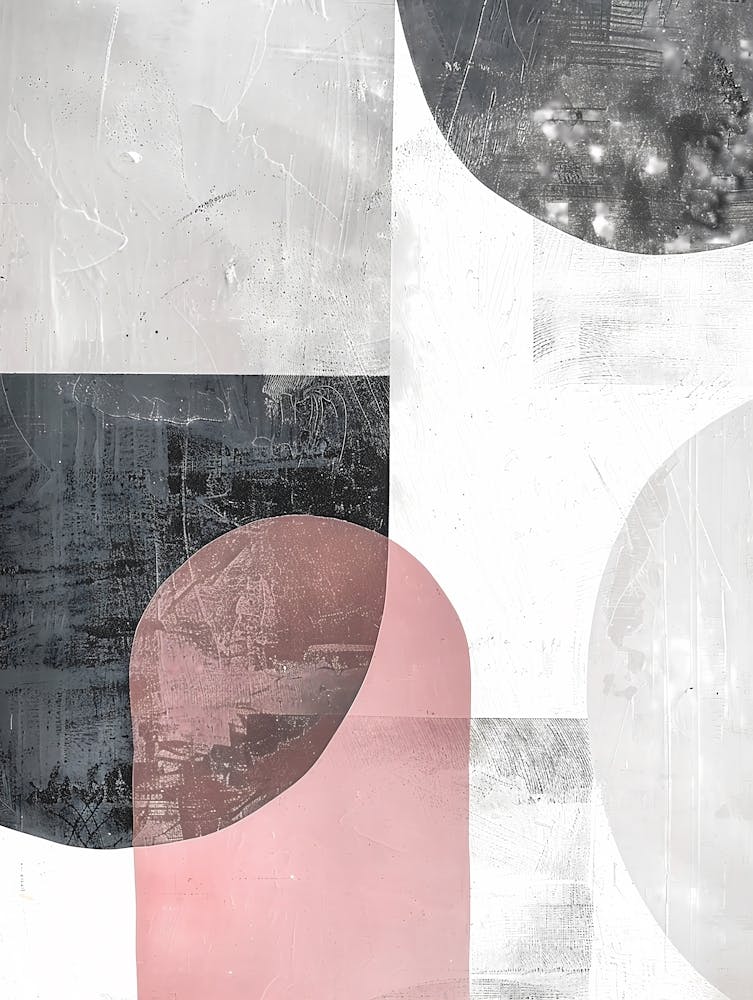 Monochrome Abstract Overlapping Circles