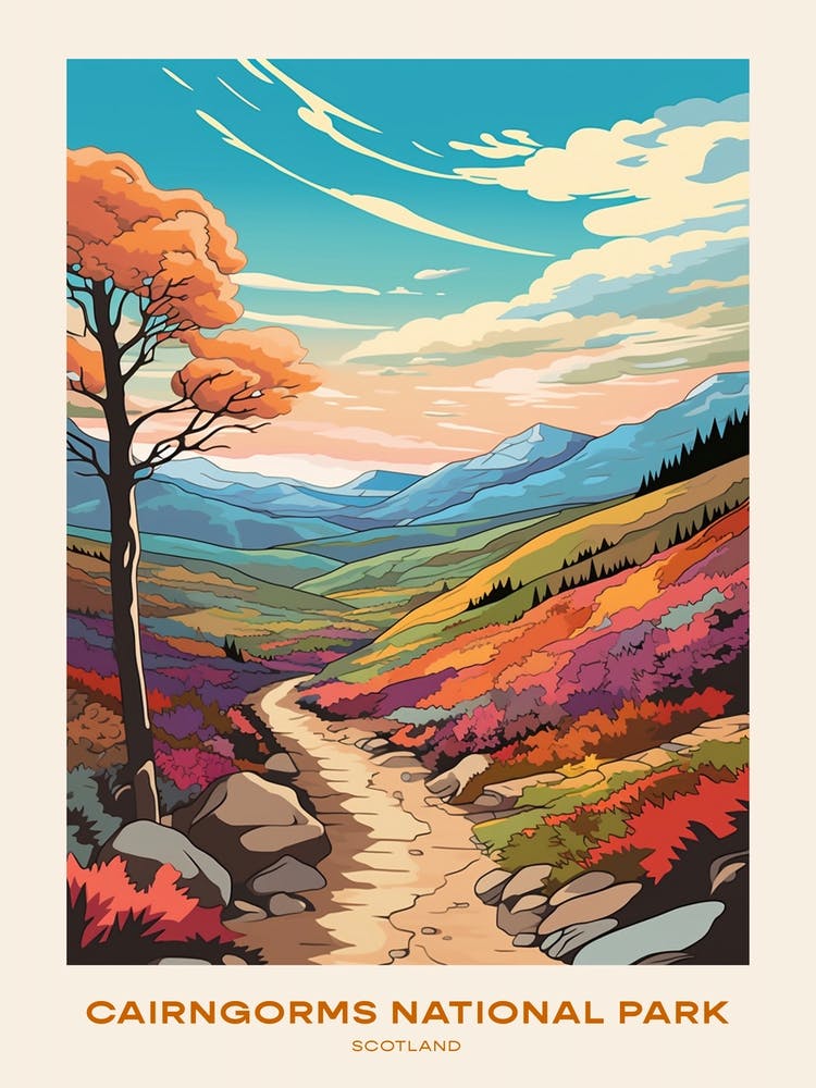 Cairngorms National Park Scotland 3 Hike Poster