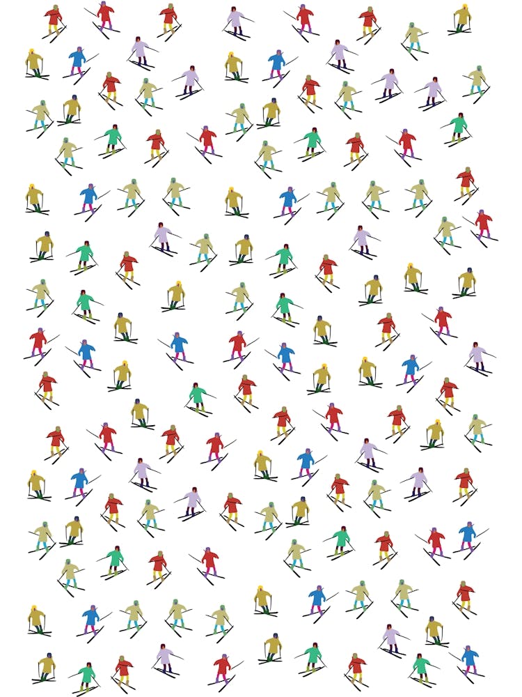 Skiers On Skis Pattern