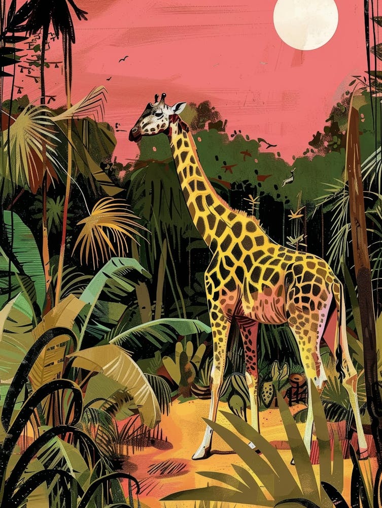 Giraffe In The Jungle 19