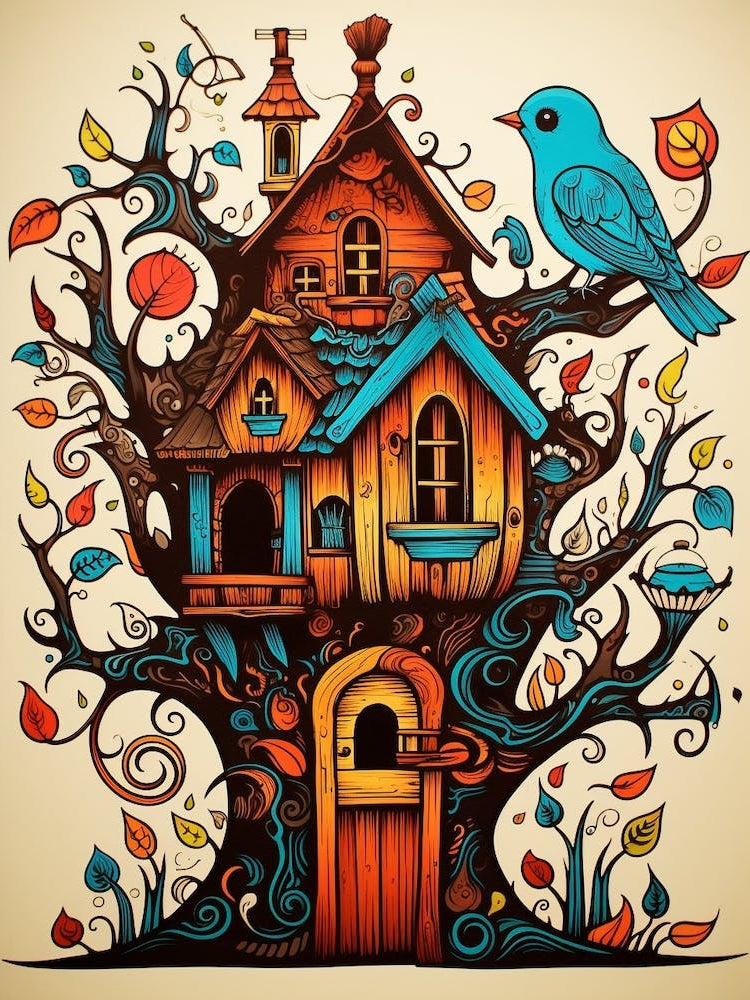 Cute Birdhouse Illustration