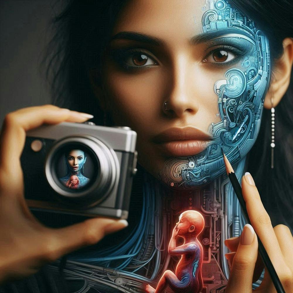 Portrait Of A Woman With A Camera