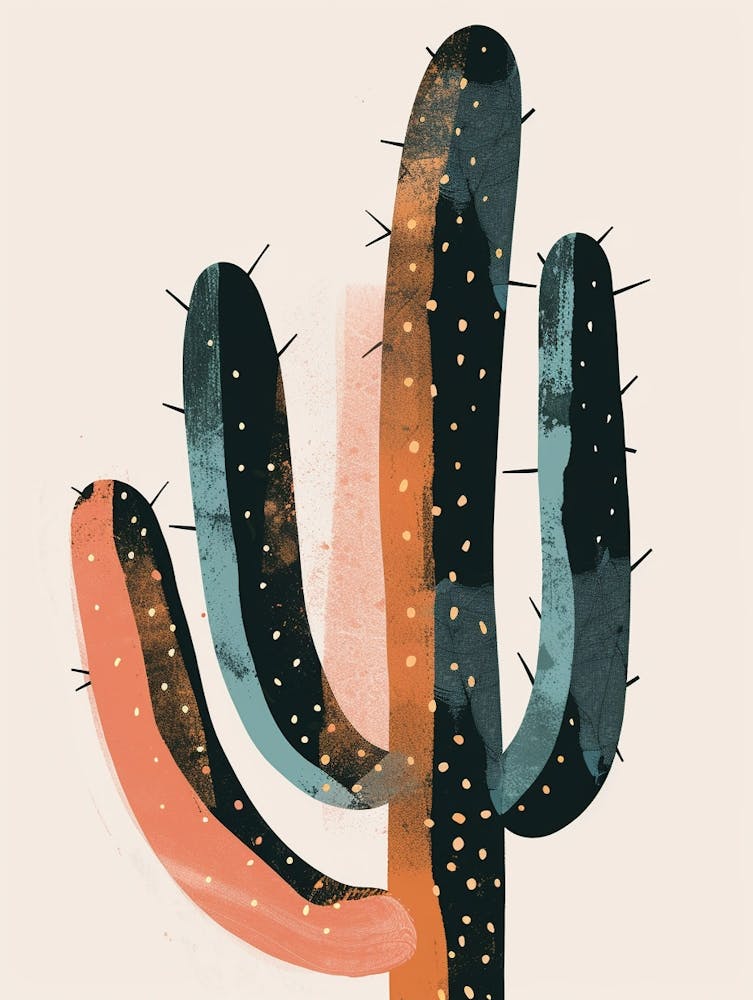 Parodia Cactus Minimalist Abstract Illustration 1
