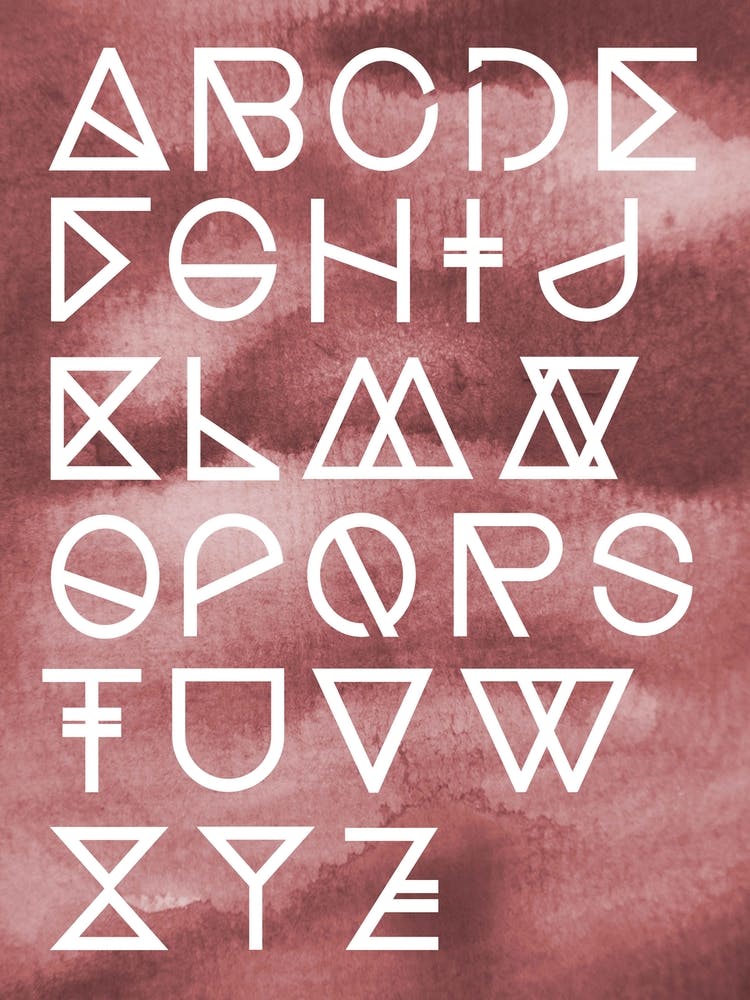 Geometrical Abc Peach Aquarelle