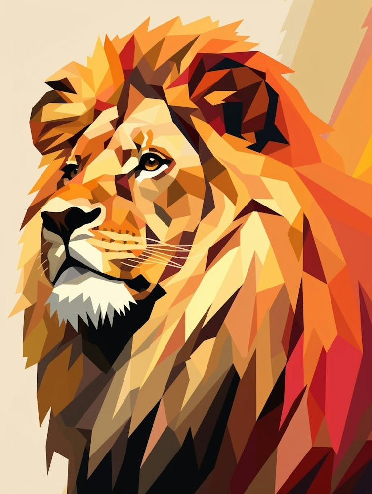 Lion Abstract Pop Art 11