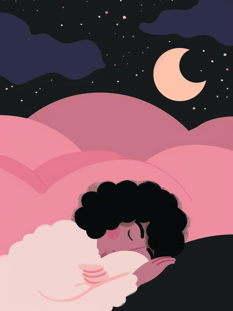 Girl Sleeping In The Night Sky