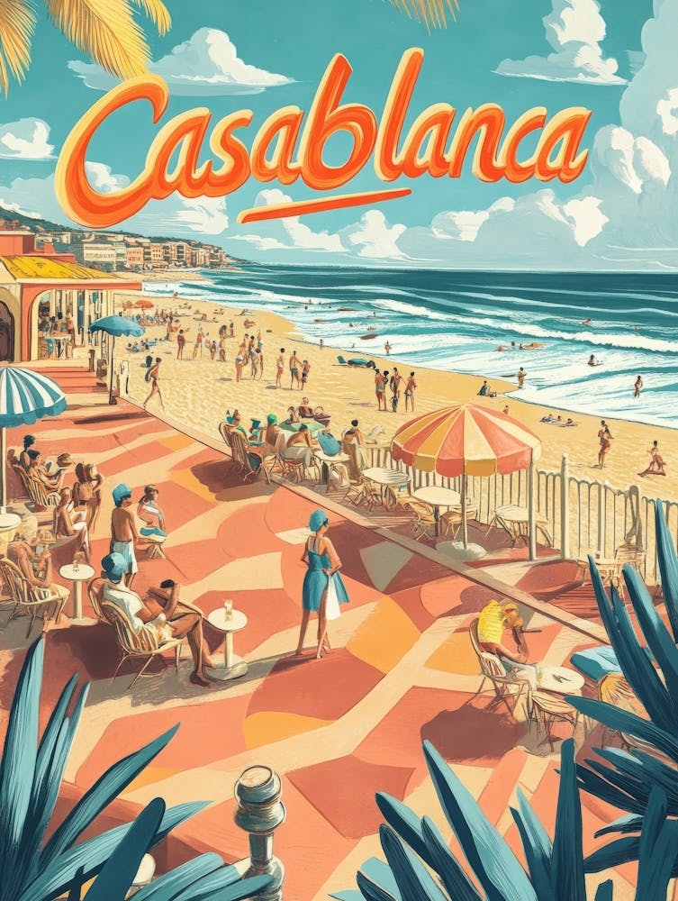 Aihrgdesign A 1970s Inspired Travel Poster For Casablanca 3
