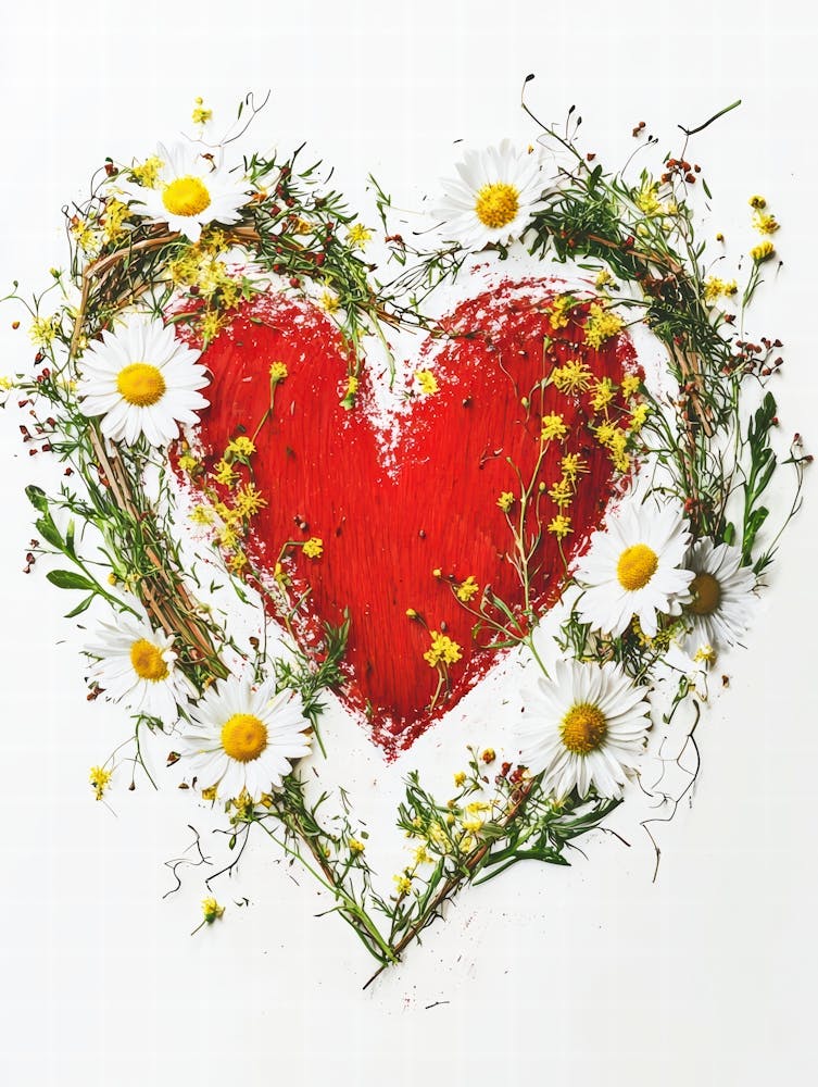 Heart With Daisies 1