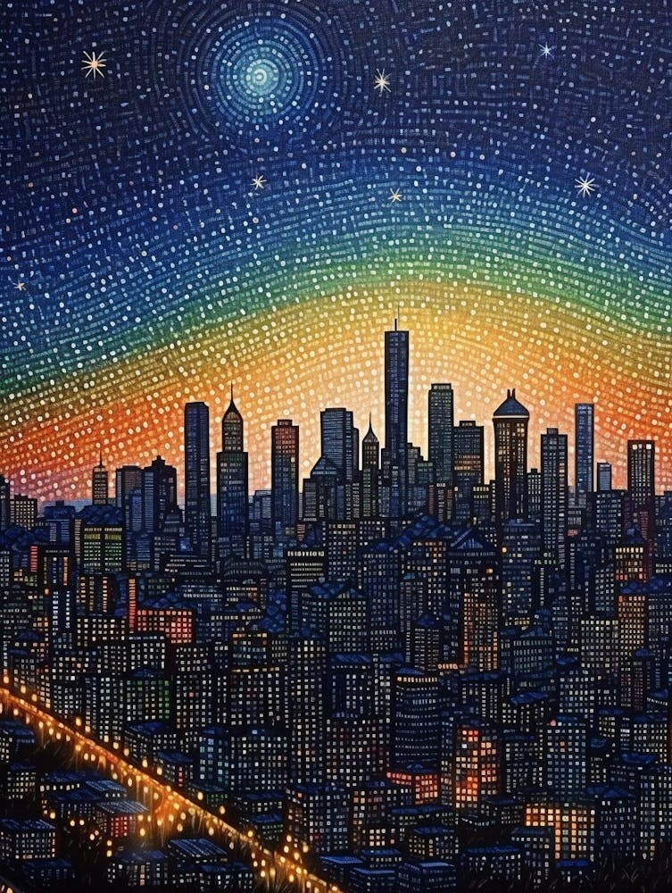 Seattle Washington Pointillism 11
