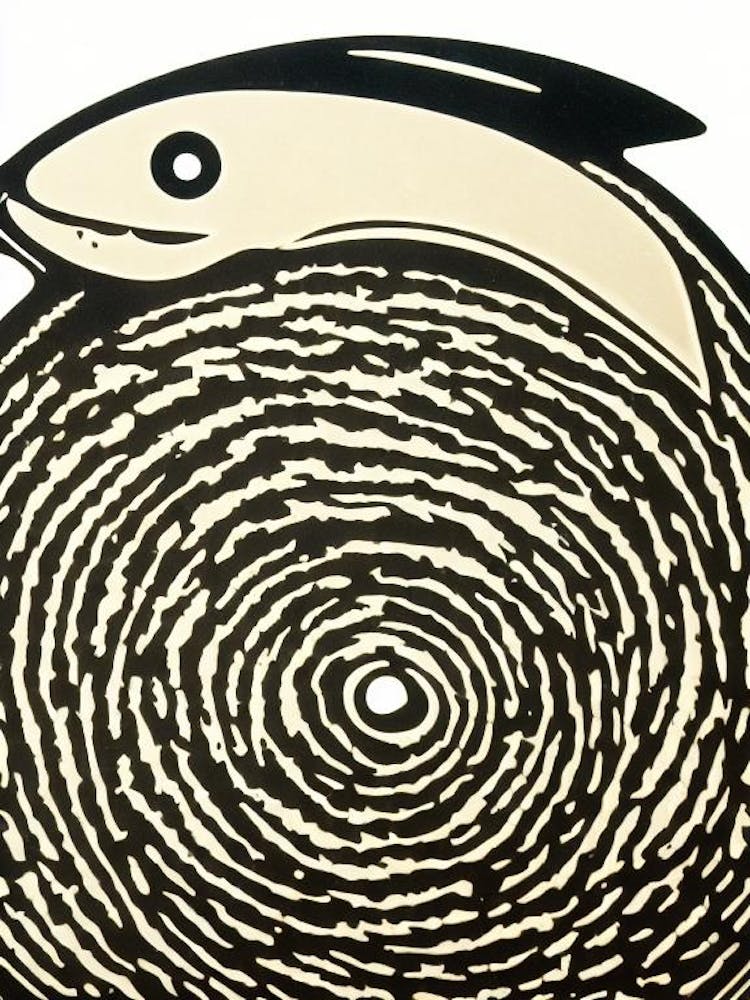 Cookie Cutter Shark II Linocut