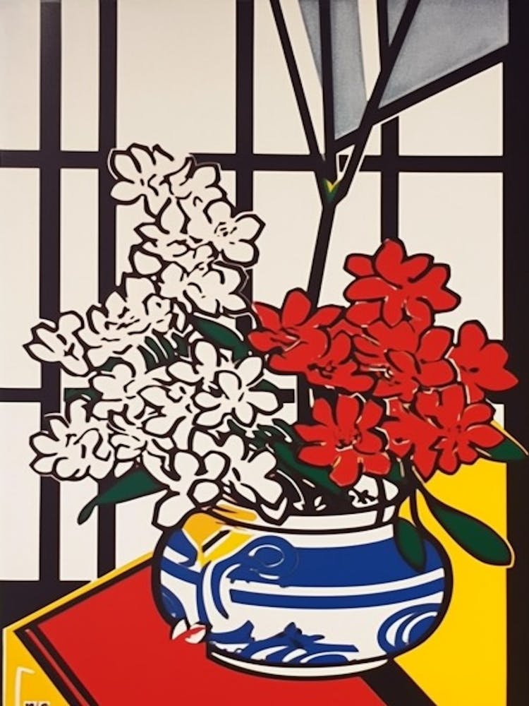Chrysanthemums Flower Still Life  4 Pop Art Style