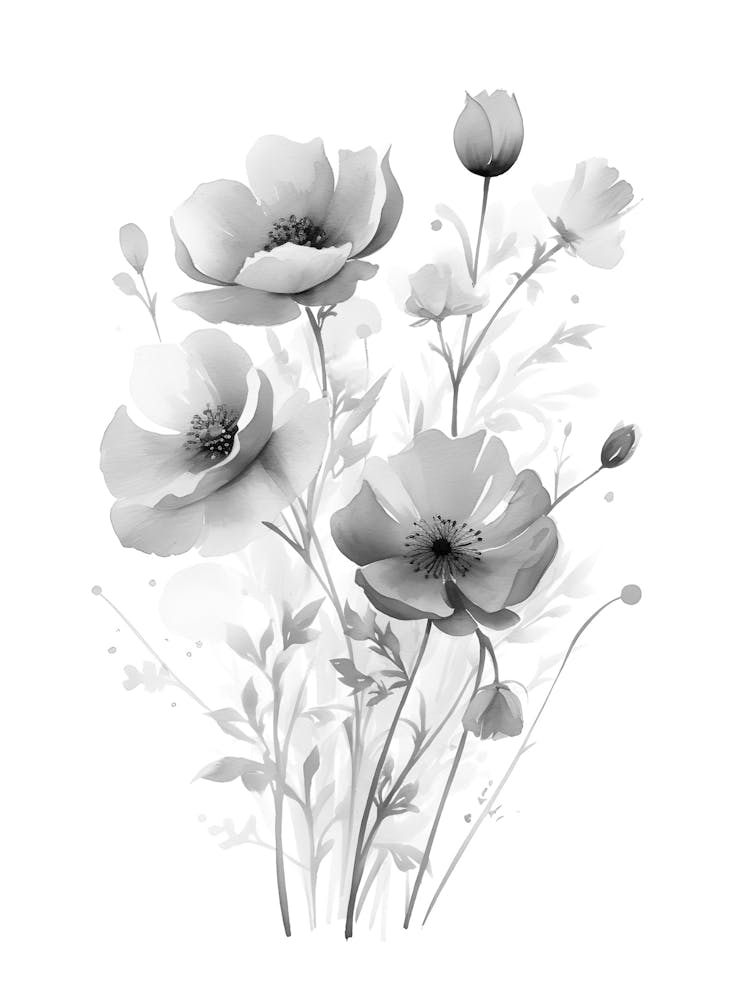Black And White Flowers 57